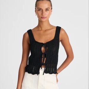 NWT - Madewell Pointelle-Stitch Tie-Front Sweater Tank